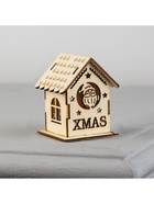 Ёлочная игрушка «Домик с Дедом Морозом», 6×4.5×4.5 см, от батареек, свечение тёплое белое - Фото 5