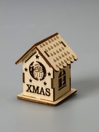 Ёлочная игрушка «Домик с Дедом Морозом», 6×4.5×4.5 см, от батареек, свечение тёплое белое - Фото 8