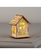 Ёлочная игрушка «Домик с ангелом», 6×4.5×4.5 см, от батареек, свечение тёплое белое - Фото 4