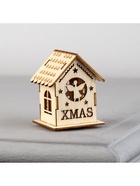 Ёлочная игрушка «Домик с ангелом», 6×4.5×4.5 см, от батареек, свечение тёплое белое - Фото 5