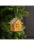 Ёлочная игрушка «Домик со снеговиком», 7.5×6.5×6 см, от батареек, свечение тёплое белое - Фото 5