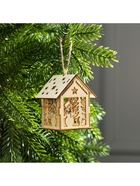 Ёлочная игрушка «Домик со снеговиком», 7.5×6.5×6 см, от батареек, свечение тёплое белое - Фото 4