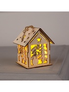 Ёлочная игрушка «Домик со снеговиком», 7.5×6.5×6 см, от батареек, свечение тёплое белое - Фото 6