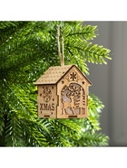 Ёлочная игрушка «Домик с оленем», 8×6.5×6 см, от батареек, свечение тёплое белое - Фото 5