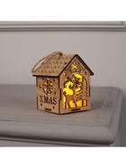 Ёлочная игрушка «Домик с оленем», 8×6.5×6 см, от батареек, свечение тёплое белое - Фото 6