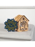 Ёлочная игрушка «Домик с оленем», 8×6.5×6 см, от батареек, свечение тёплое белое - Фото 8