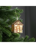 Ёлочная игрушка «Домик со снеговиком», 8×6.5×6 см, от батареек, свечение тёплое белое - Фото 4