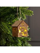 Ёлочная игрушка «Домик со снежинками», 8×6.5×6 см, от батареек, свечение тёплое белое - Фото 5