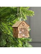 Ёлочная игрушка «Домик со снежинками», 8×6.5×6 см, от батареек, свечение тёплое белое - Фото 4