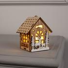 Ёлочная игрушка «Домик с оленями», от батареек, свечение тёплое белое - Фото 3