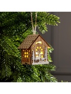 Ёлочная игрушка «Домик с оленями», 8×7×5.5 см, от батареек, свечение тёплое белое - Фото 5