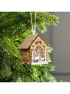 Ёлочная игрушка «Домик с оленями», 8×7×5.5 см, от батареек, свечение тёплое белое - Фото 4