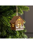 Ёлочная игрушка «Домик с Дедом Морозом на санках», 8×7×5.5 см, от батареек, свечение тёплое белое - Фото 5