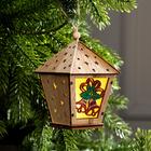 Ёлочная игрушка «Фонарь с колокольчиками», 11х8х8 см, от батареек, свечение тёплое белое - Фото 1