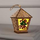 Ёлочная игрушка «Фонарь с колокольчиками», 11х8х8 см, от батареек, свечение тёплое белое - Фото 3