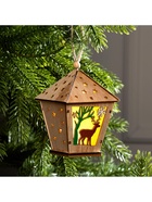 Ёлочная игрушка «Фонарь с оленем», 11×8×8 см, от батареек, свечение тёплое белое - Фото 4