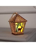 Ёлочная игрушка «Фонарь с оленем», 11×8×8 см, от батареек, свечение тёплое белое - Фото 6
