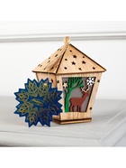 Ёлочная игрушка «Фонарь с оленем», 11×8×8 см, от батареек, свечение тёплое белое - Фото 8