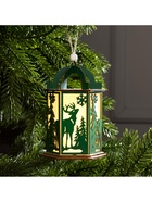 Ёлочная игрушка «Зелёный фонарь с оленем», 13×9×9 см, от батареек, свечение тёплое белое - Фото 5