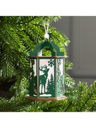 Ёлочная игрушка «Зелёный фонарь с оленем», 13×9×9 см, от батареек, свечение тёплое белое - Фото 4