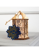 Ёлочная игрушка «Фонарь с домиком», 13×9×9 см, от батареек, свечение тёплое белое - Фото 8