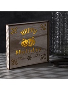 Светодиодная фигура «Счастливые каникулы» 22×22×4 см, дерево, батарейки АААх2 (не в комплекте), свечение тёплое белое 6117334