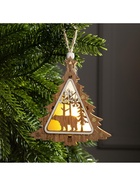 Ёлочная игрушка «Ёлочка с медведем», 11×11×2 см, от батареек, свечение тёплое белое - Фото 5