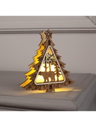 Ёлочная игрушка «Ёлочка с медведем», 11×11×2 см, от батареек, свечение тёплое белое - Фото 7