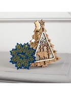 Ёлочная игрушка «Ёлочка с медведем», 11×11×2 см, от батареек, свечение тёплое белое - Фото 9