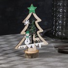 Светодиодная фигура «Ёлка со снеговиком» 13 × 20 × 5 см, дерево, батарейки CR2032х1, свечение тёплое белое - Фото 2