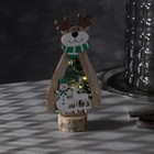 Светодиодная фигура «Олень» 12 × 18 × 6 см, дерево, батарейки CR2032х1 (в комплекте), свечение тёплое белое - Фото 1