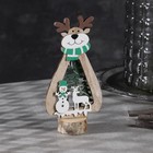 Светодиодная фигура «Олень» 12 × 18 × 6 см, дерево, батарейки CR2032х1 (в комплекте), свечение тёплое белое - Фото 2