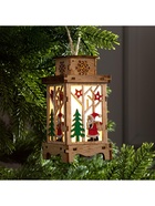 Ёлочная игрушка «Фонарь с Дедом Морозом», 16×8×8 см, от батареек, свечение тёплое белое - Фото 5