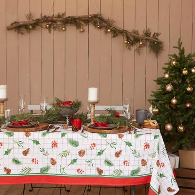 Скатерть новогодняя «Доляна» New Year, 146×250 см, 100% хлопок, рогожка 164 г/м²