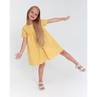 Платье с карманами для девочки KAFTAN: Summer cotton, жёлтое, рост 110-116 см 6973059