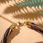 Колье «Завиток» линия, цвет фиолетовый в золоте, 50см - фото 31099493