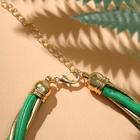 Колье «Завиток» линия, зелёное в золоте, 50 см - фото 54719949