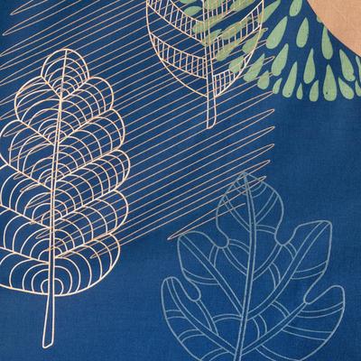 Постельное бельё евро «Этель» Leaves (вид 2), поплин