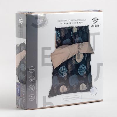 Постельное бельё евро «Этель» Leaves (вид 2), поплин