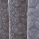 Плед флисовый «Акварельные сердечки», размер 100х118 см, цвет серый - Фото 4