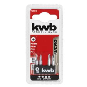 Бита KWB Micro, PH000/PH00/PH0/PH1, сталь TQ60, 28 мм, 4 шт