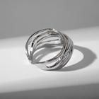 Кольцо «Тренд» линии, цвет серебро, безразмерное - фото 24236419