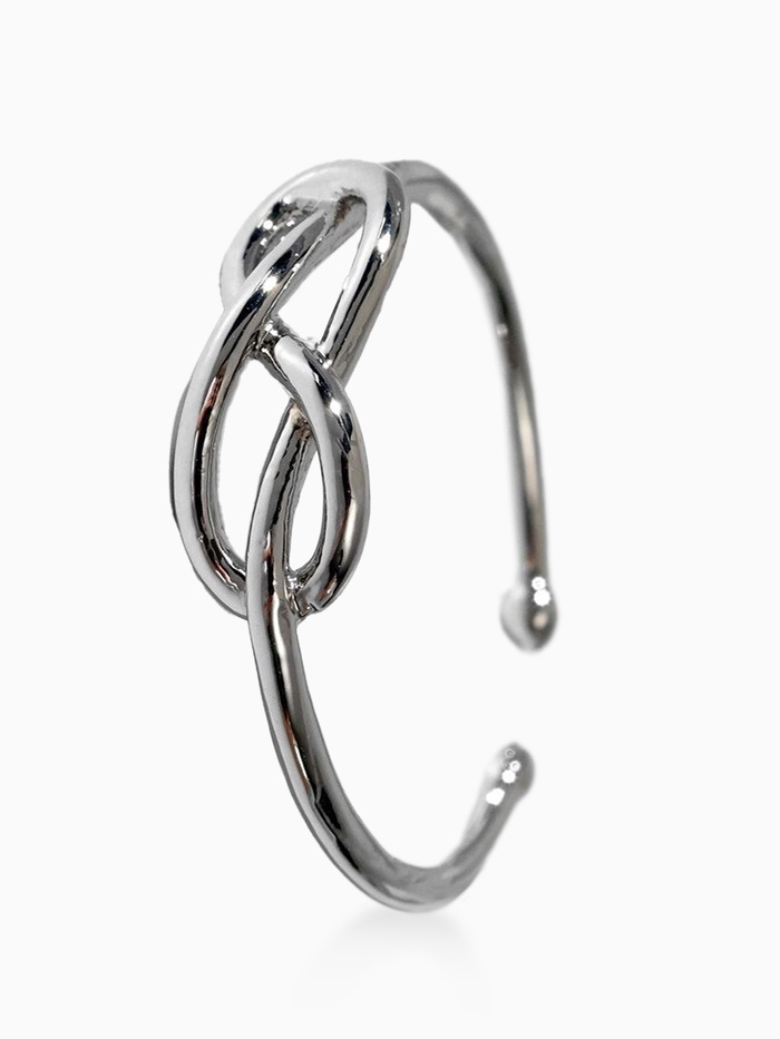 Кольцо безразмерное «Бесконечность», цвет серебро - Фото 1