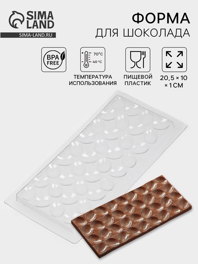 Форма для шоколада «Лепестки», пластик, 20.5×10×1 см, прозрачная