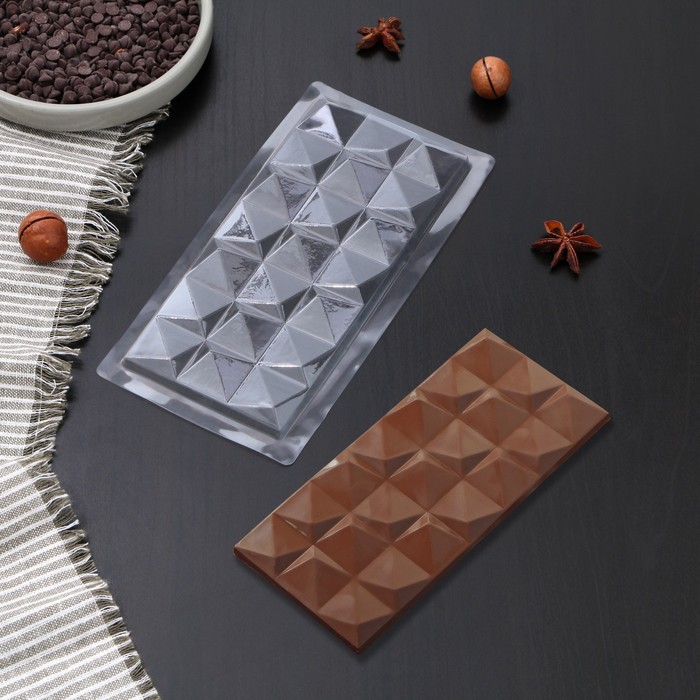 Форма для шоколада «Квадраты», 18×8 см, цвет прозрачный - Фото 1