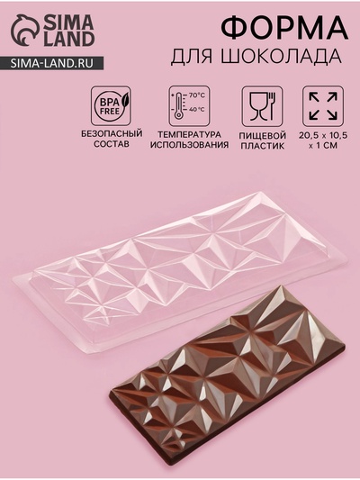Форма для шоколада «Геометрия», пластик, 20.5×10×1 см, прозрачная
