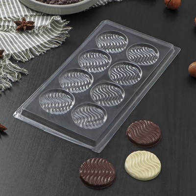 Форма для шоколада и конфет «Волна», 8 ячеек, 22×11 см, цвет прозрачный
