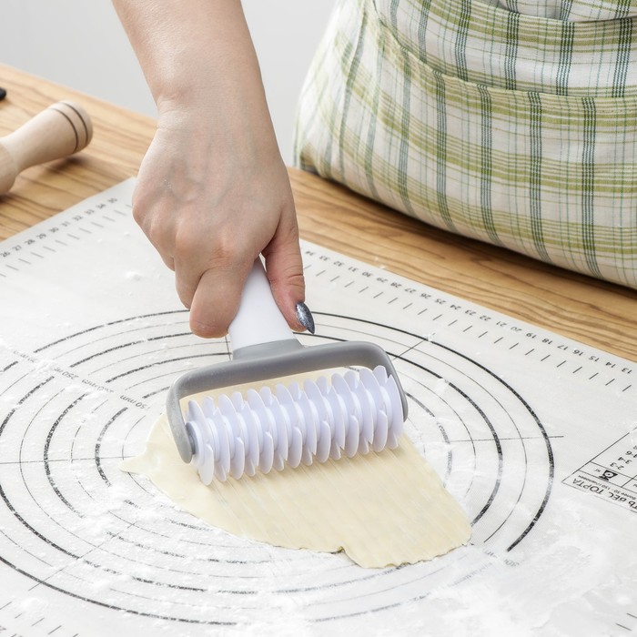Валик для нарезки теста Доляна «Виктори», 20×12 см, белый - Фото 1