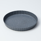 Форма для выпечки Доляна «Элин Мрамор», d=24 см, съёмное дно, антипригарное покрытие, цвет серый - фото 4600379