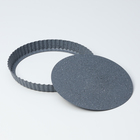 Форма для выпечки Доляна «Элин Мрамор», d=24 см, съёмное дно, антипригарное покрытие, цвет серый - фото 4600382